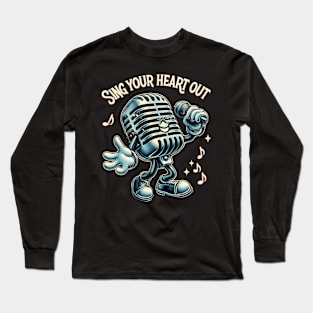 audio mic sing your heart out Long Sleeve T-Shirt